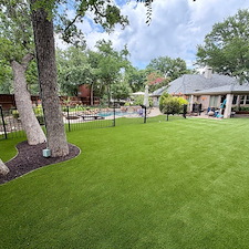 Backyard-Turf-Installation-with-Clean-Tree-Detailing-in-Flower-Mound-TX 4